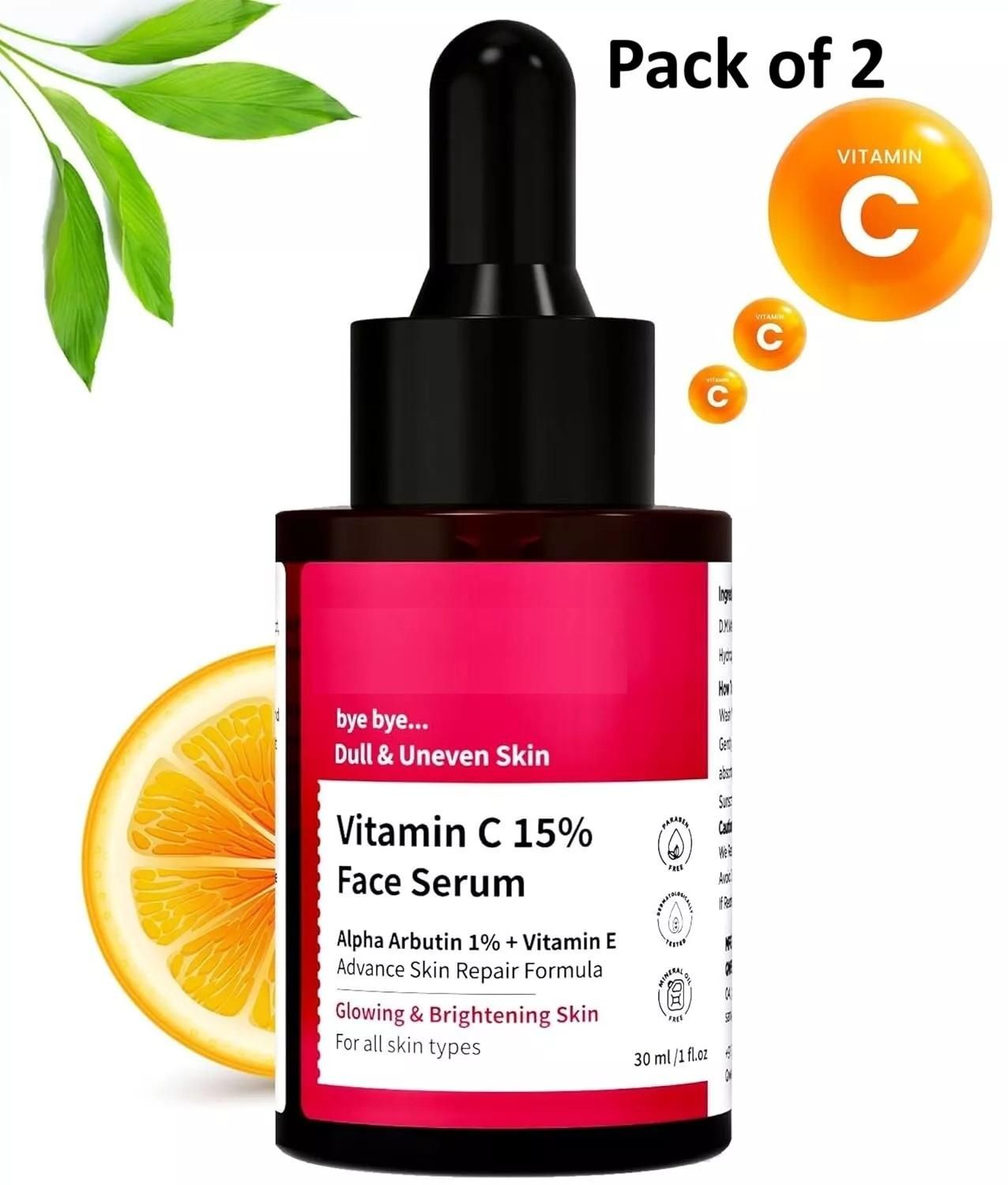 Glowamour Professional Vitamin C Face Serum  30 ml (Pack of 2)